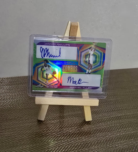 Carte Double Autographe numérotée #8/15 collection sport Basketball NBA JAMARI PHILLIPS / MARVEL ALLEN