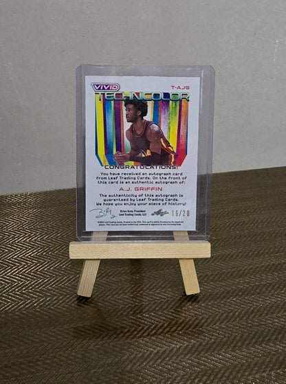 Carte Autographe numérotée #16/20 collection sport Basketball NBA A.J. GRIFFIN