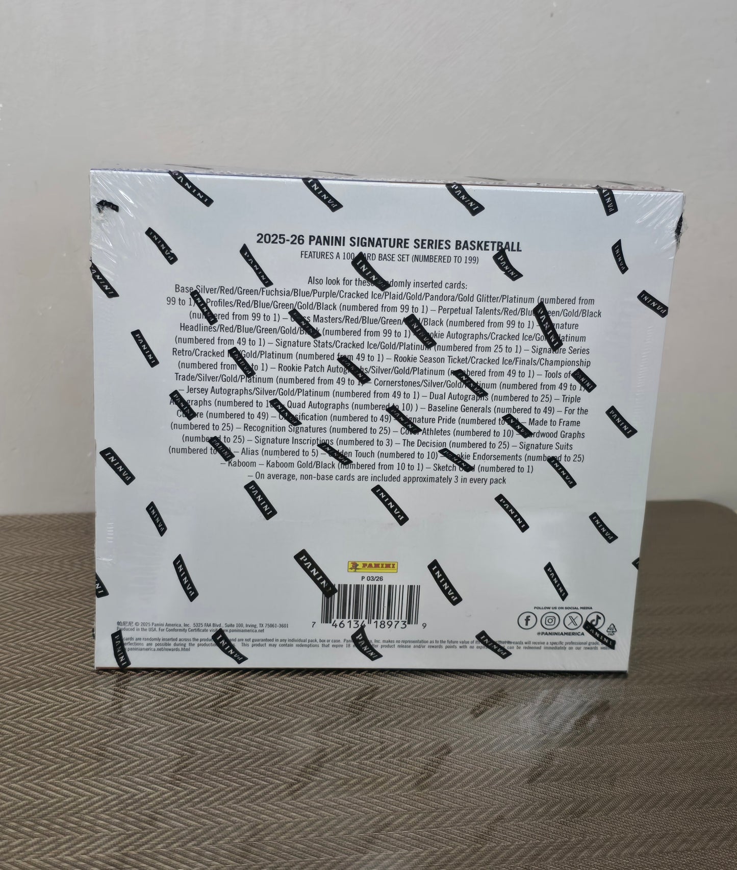 2025-26 Panini Signature Series Cartes Basketball NBA Hobby Box