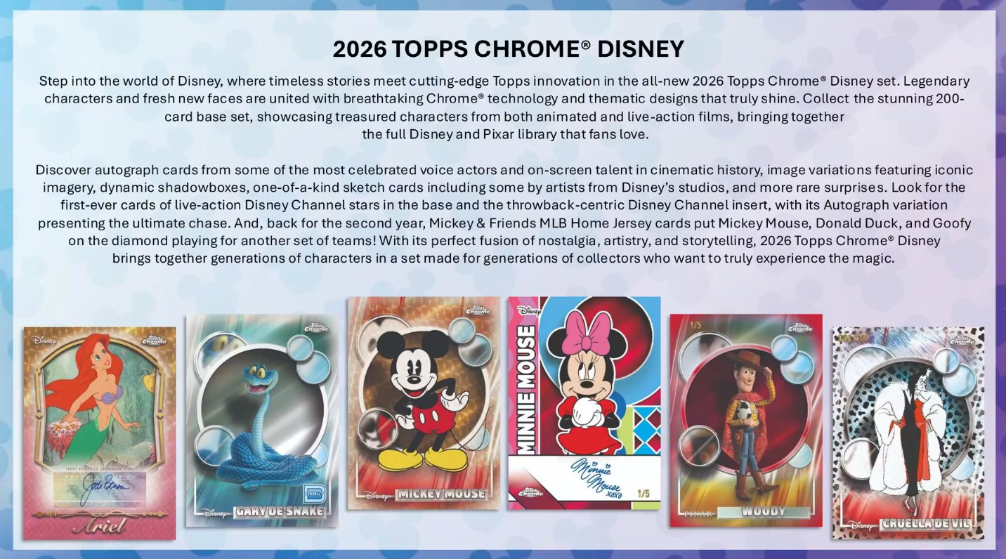 2026 Topps Cartes Disney Chrome Blaster Box