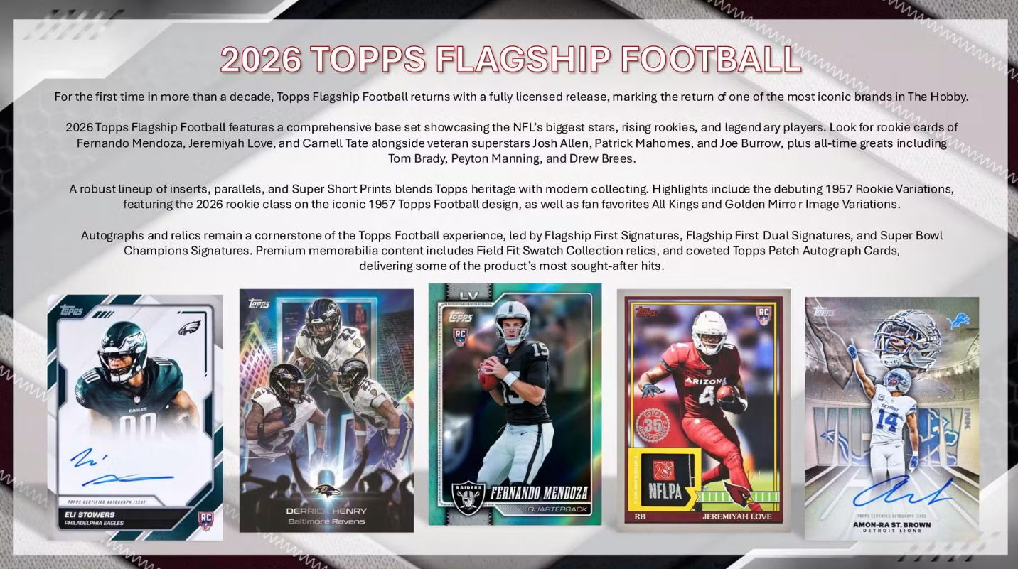 2026 Topps Flagship Cartes Football NFL Fat Pack