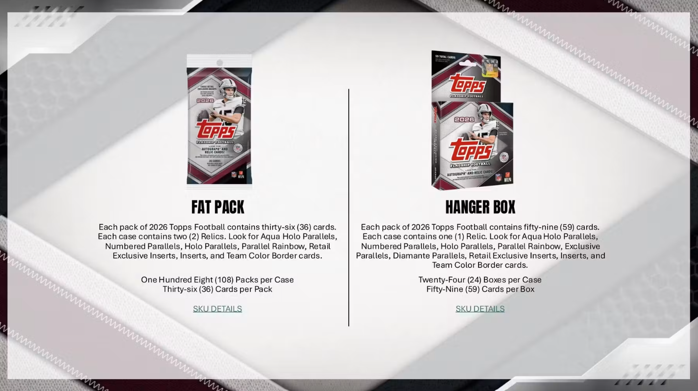 2026 Topps Flagship Cartes Football NFL Fat Pack