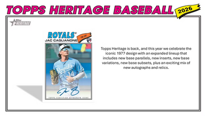 2026 Topps Heritage Cartes Baseball MLB Blaster Box
