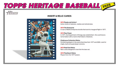 2026 Topps Heritage Cartes Baseball MLB Blaster Box