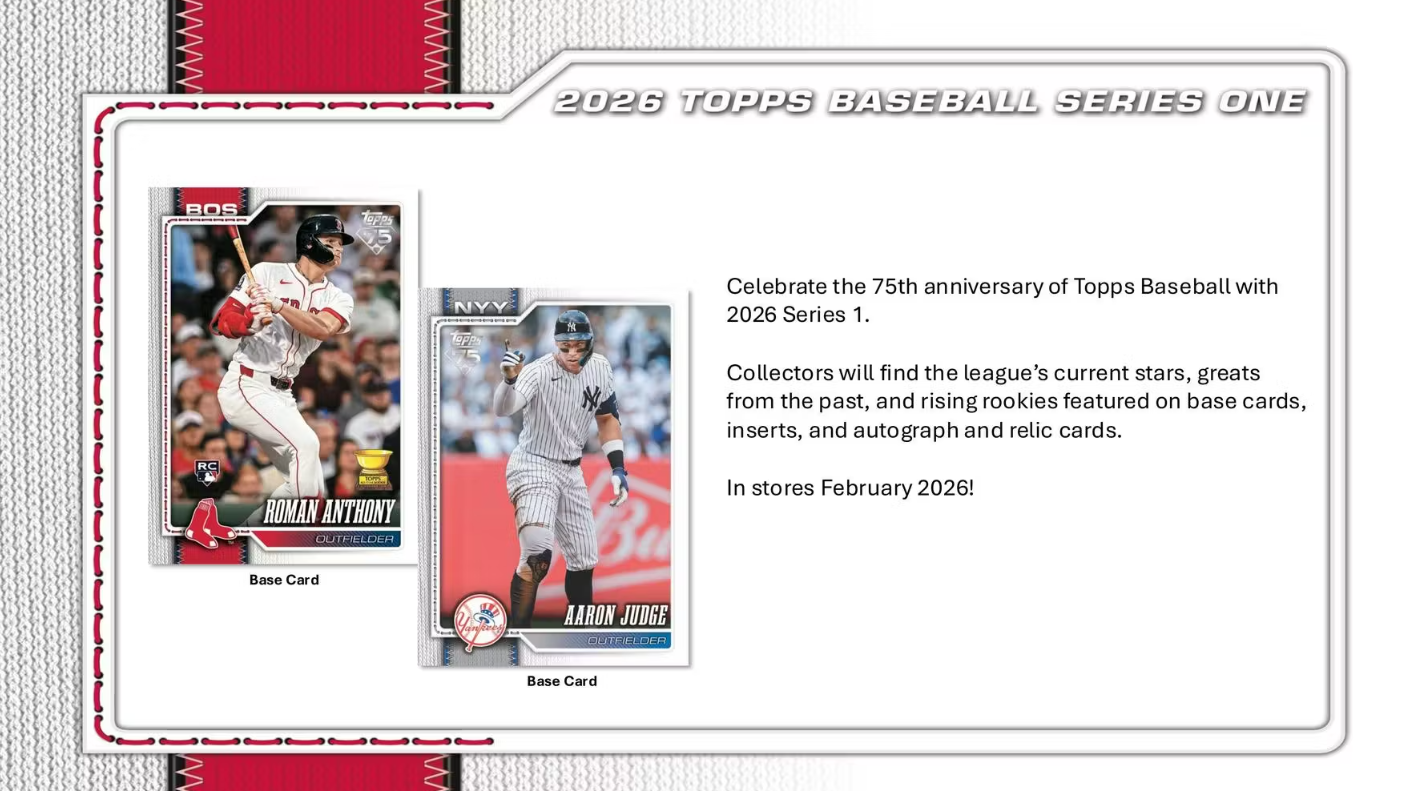 2026 Topps Series 1 Cartes Baseball MLB Méga Box