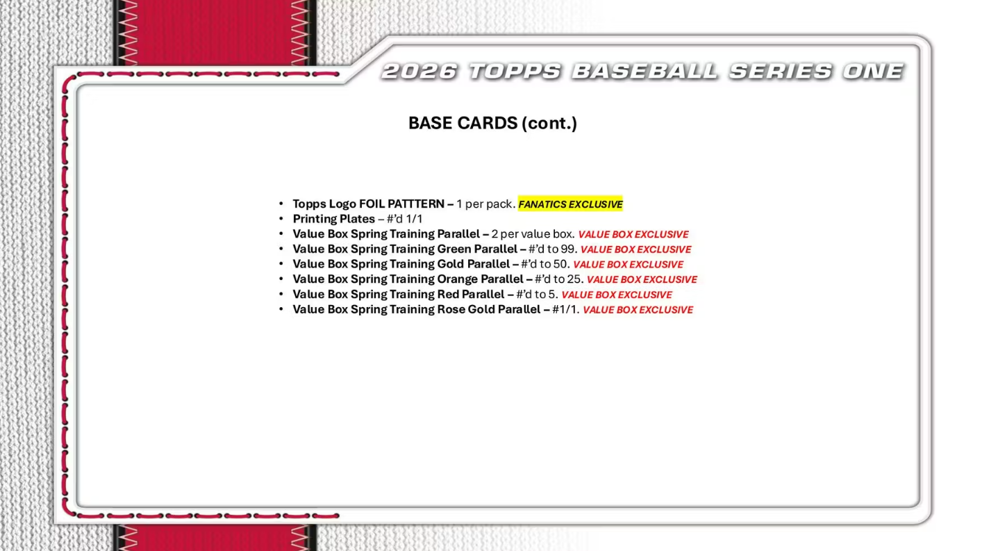 2026 Topps Series 1 Cartes Baseball MLB Méga Box