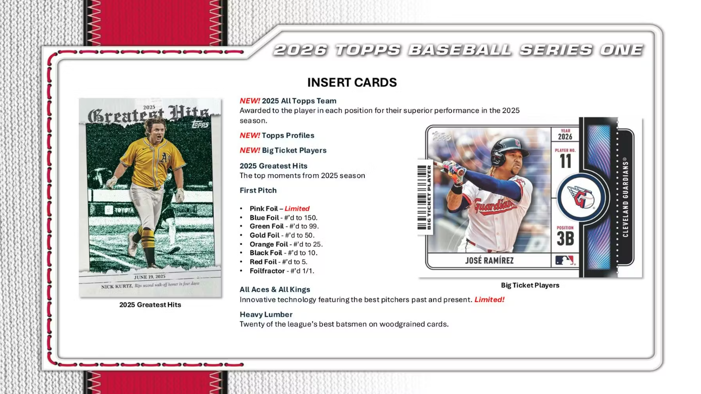 2026 Topps Series 1 Cartes Baseball MLB Méga Box