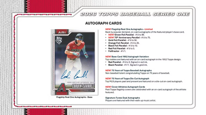 2026 Topps Series 1 Cartes Baseball MLB Méga Box