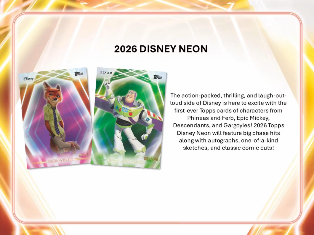 2026 Topps Cartes Disney Neon Blaster Box