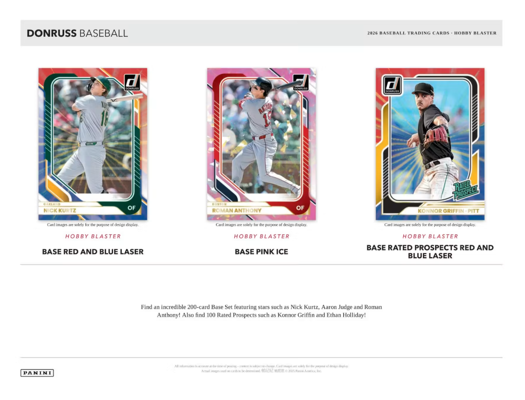 2026 Panini Donruss Cartes Baseball MLB Hobby Blaster Box