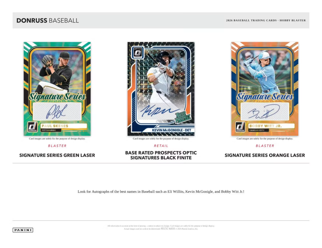 2026 Panini Donruss Cartes Baseball MLB Hobby Blaster Box