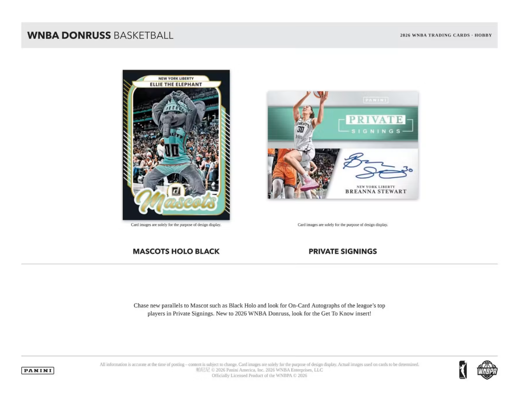 2026 Panini Donruss WNBA Cartes Basketball Hobby Box