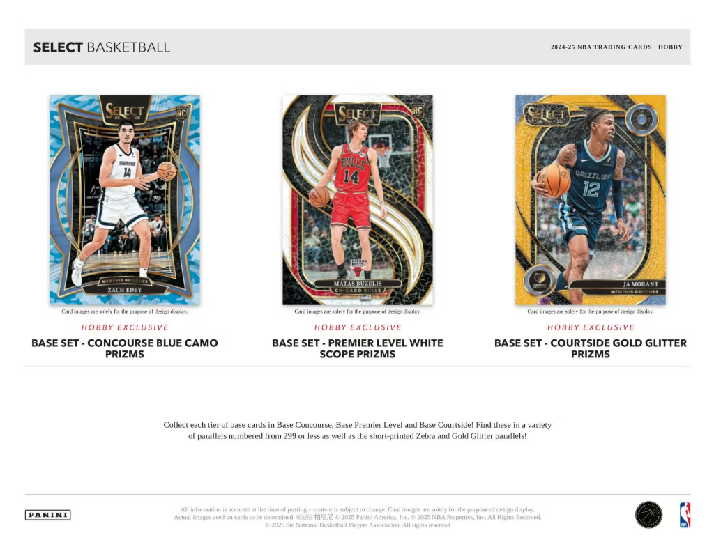 2024-25 Panini Select Cartes Basketball NBA Hobby Box