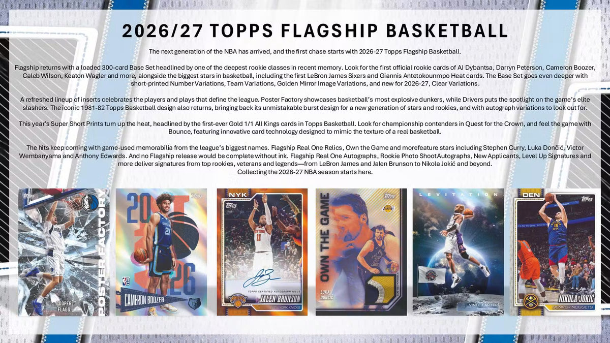 2026-27 Topps Flagship Cartes Basketball NBA Méga Box ** PRECOMMANDE **