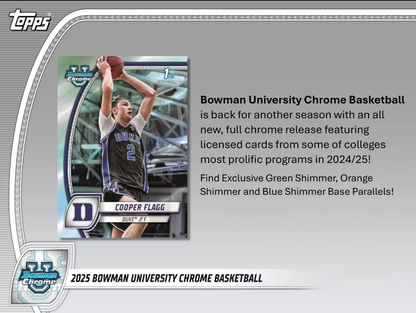 2024-25 Bowman University Chrome Cartes Basketball NBA Méga Box Panini