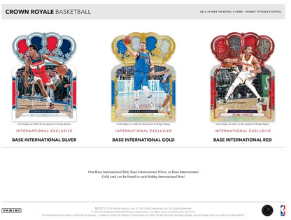 2023/24 Panini Crown Royale Cartes Basketball NBA International Hobby Bo