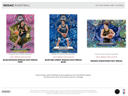 2023/24 Panini Mosaic Cartes Basketball NBA Fast Break Box