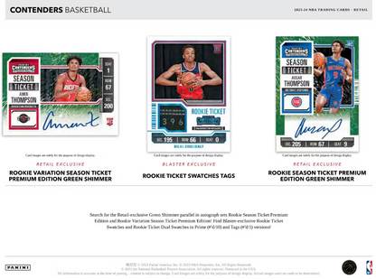 2023/24 Panini Contenders Cartes Basketball NBA 5-Pack Blaster Box