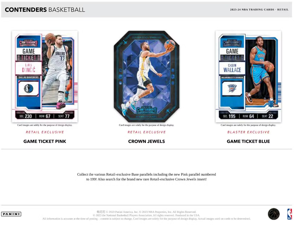 2023/24 Panini Contenders Cartes Basketball NBA 5-Pack Blaster Box