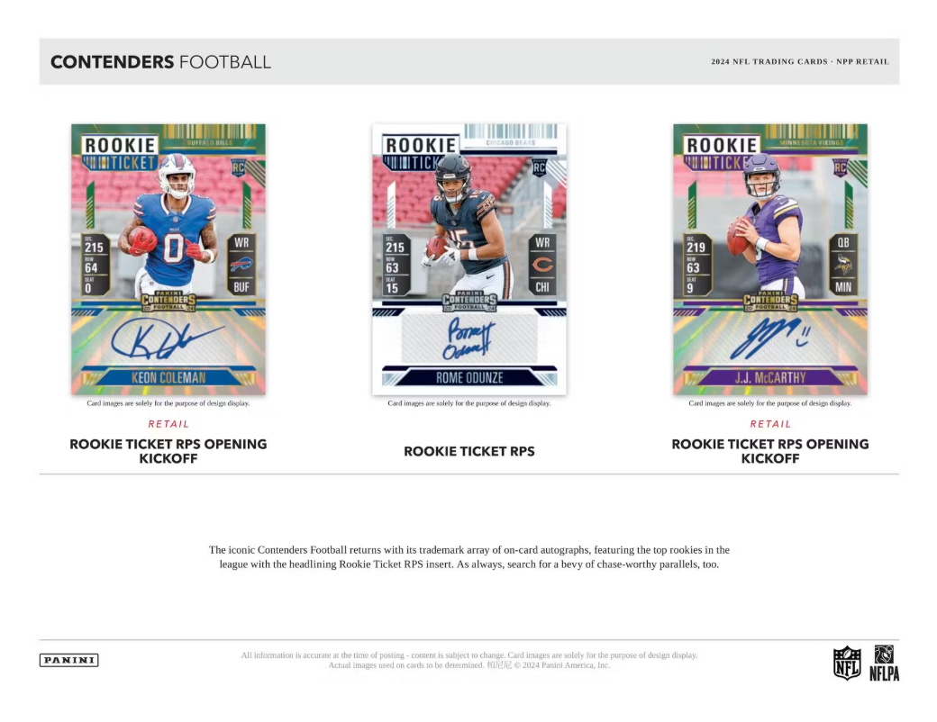 2024 Panini Contenders Cartes Football NFL Blaster Box Panini