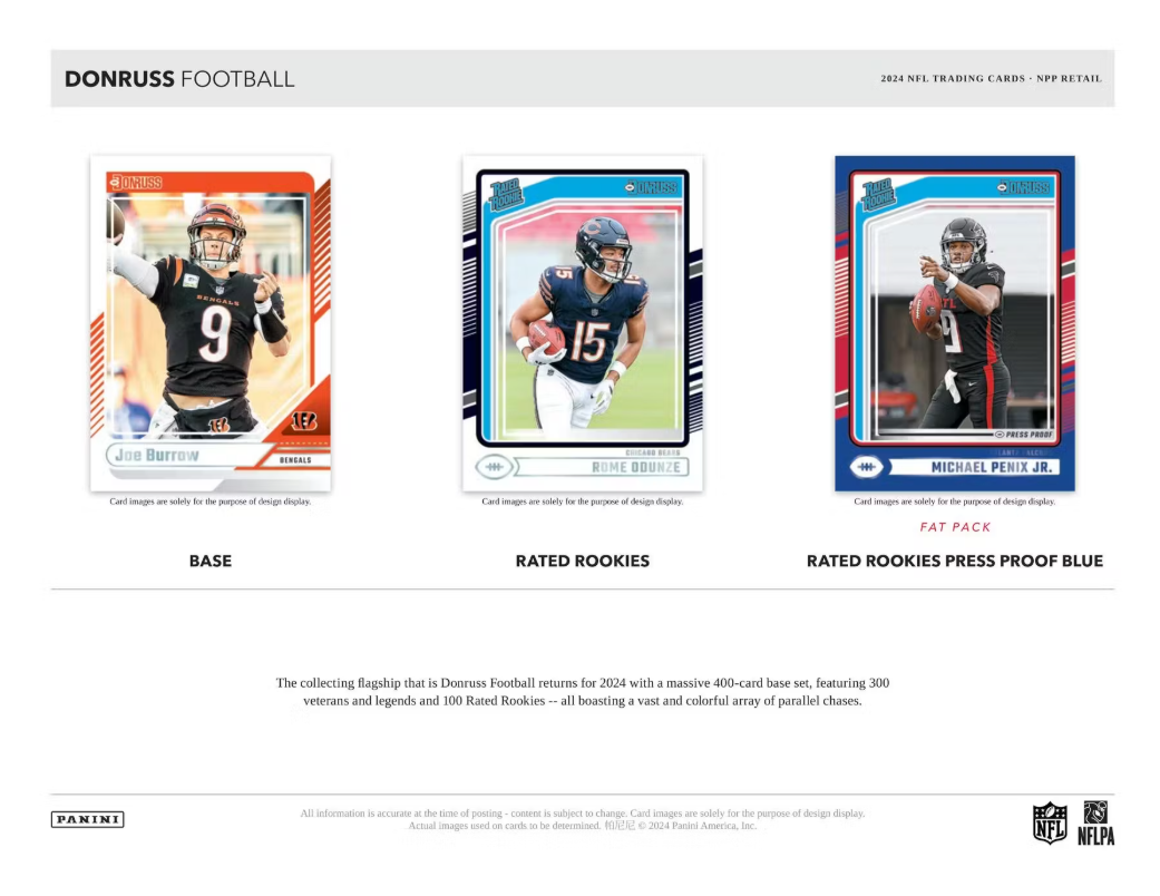 2024 Panini DONRUSS Cartes Football NFL Fat Pack Panini