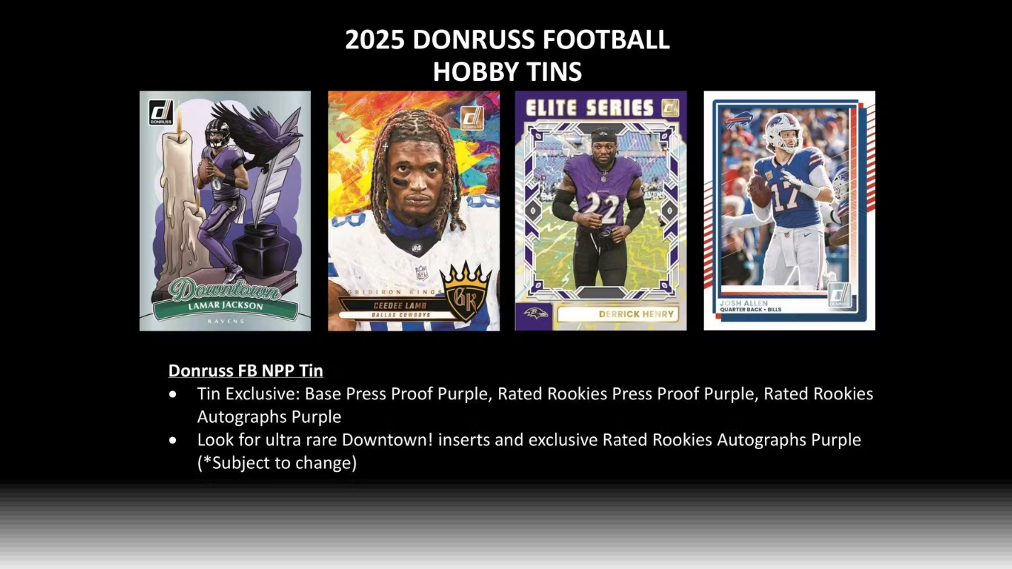 2025 Panini Donruss Cartes Football NFL Holiday Tin