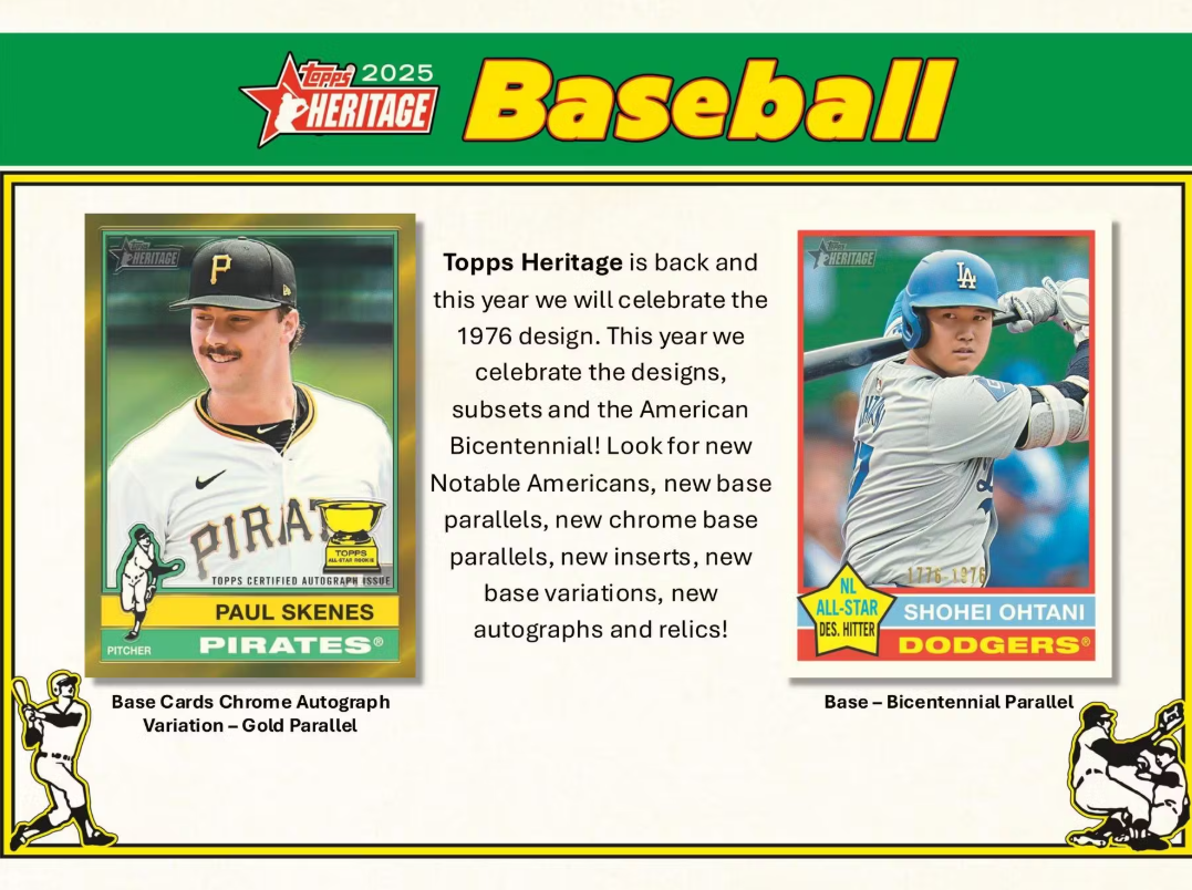 2025 Topps Heritage Cartes Baseball MLB Blaster Box