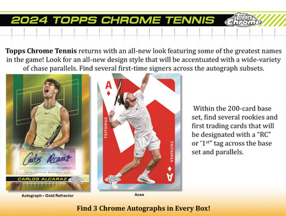 2024 Topps Chrome Cartes Tennis Hobby Box Topps