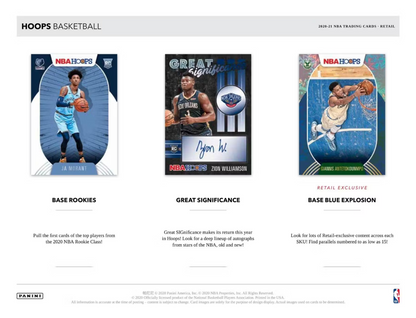 2020-21 Panini Hoops Cartes Basketball NBA Blaster Box