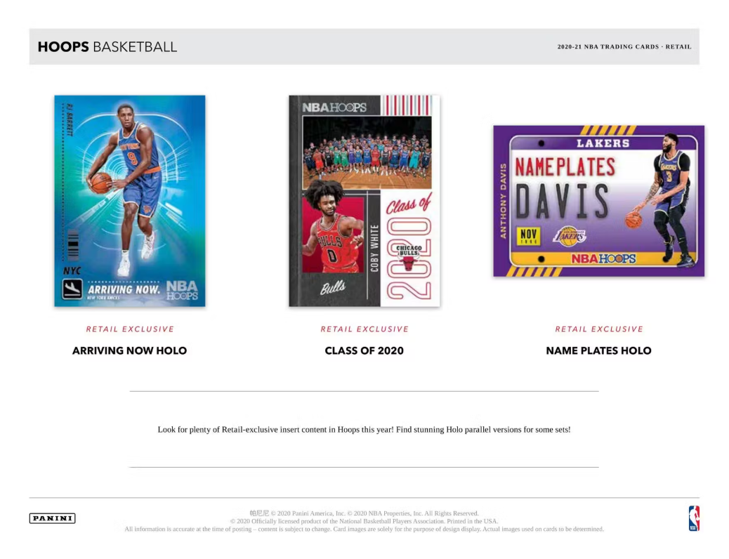 2020-21 Panini Hoops Cartes Basketball NBA Blaster Box