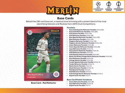 2024-25 Topps Merlin UEFA Club Competitions Cartes Foot Soccer Blaster Box