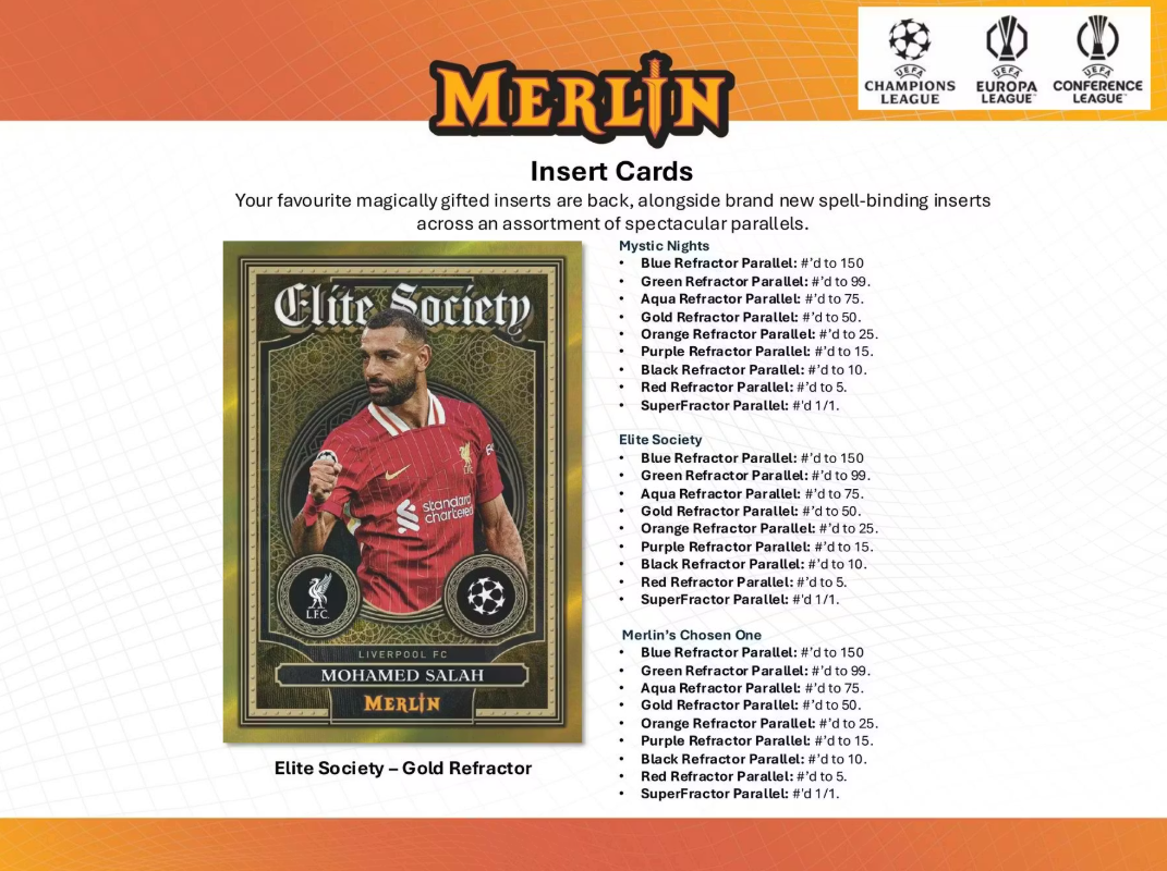 2024-25 Topps Merlin UEFA Club Competitions Cartes Foot Soccer Blaster Box
