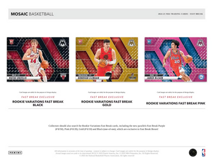 2024-25 Panini Mosaic Cartes Basketball NBA Fast Break Box Panini