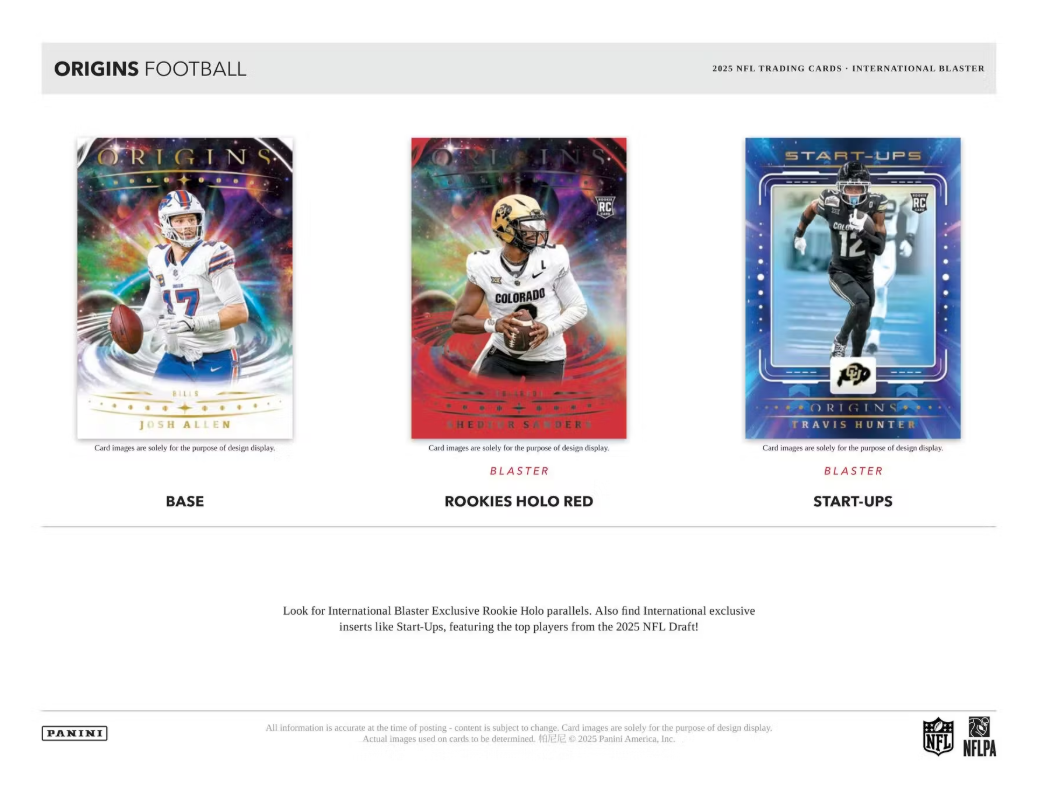 2025 Panini ORIGINS Cartes Football NFL Blaster Box Panini