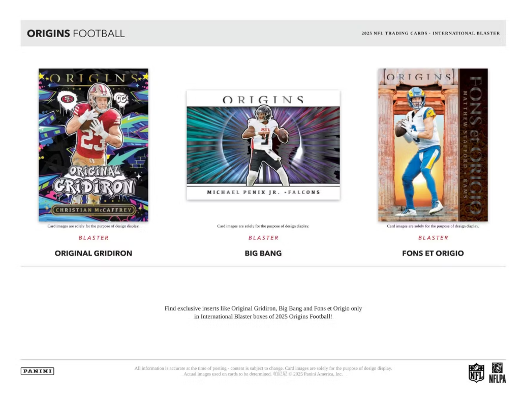 2025 Panini ORIGINS Cartes Football NFL Blaster Box Panini