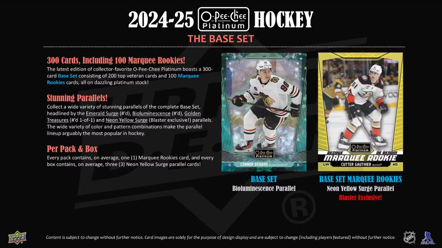 2024-25 Upper Deck O-Pee-Chee Platinum Cartes Hockey NHL Blaster Box