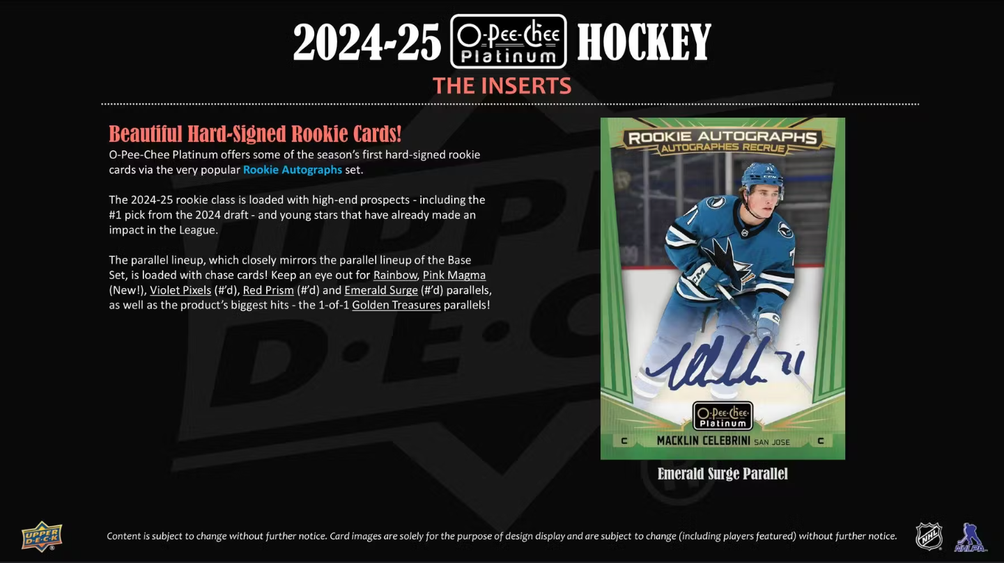 2024-25 Upper Deck O-Pee-Chee Platinum Cartes Hockey NHL Blaster Box