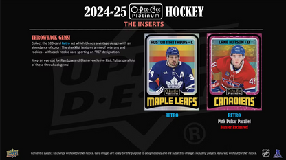 2024-25 Upper Deck O-Pee-Chee Platinum Cartes Hockey NHL Blaster Box