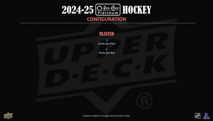 2024-25 Upper Deck O-Pee-Chee Platinum Cartes Hockey NHL Blaster Box