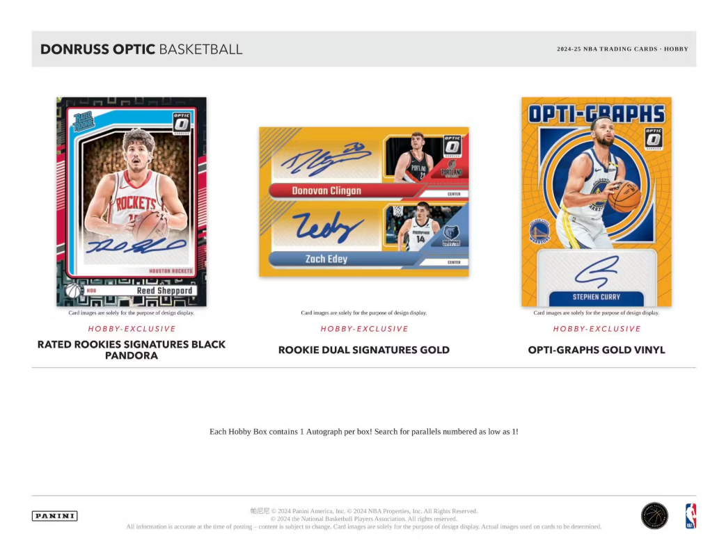 2024-25 Panini Donruss Optic Cartes Basketball NBA Hobby Box Panini