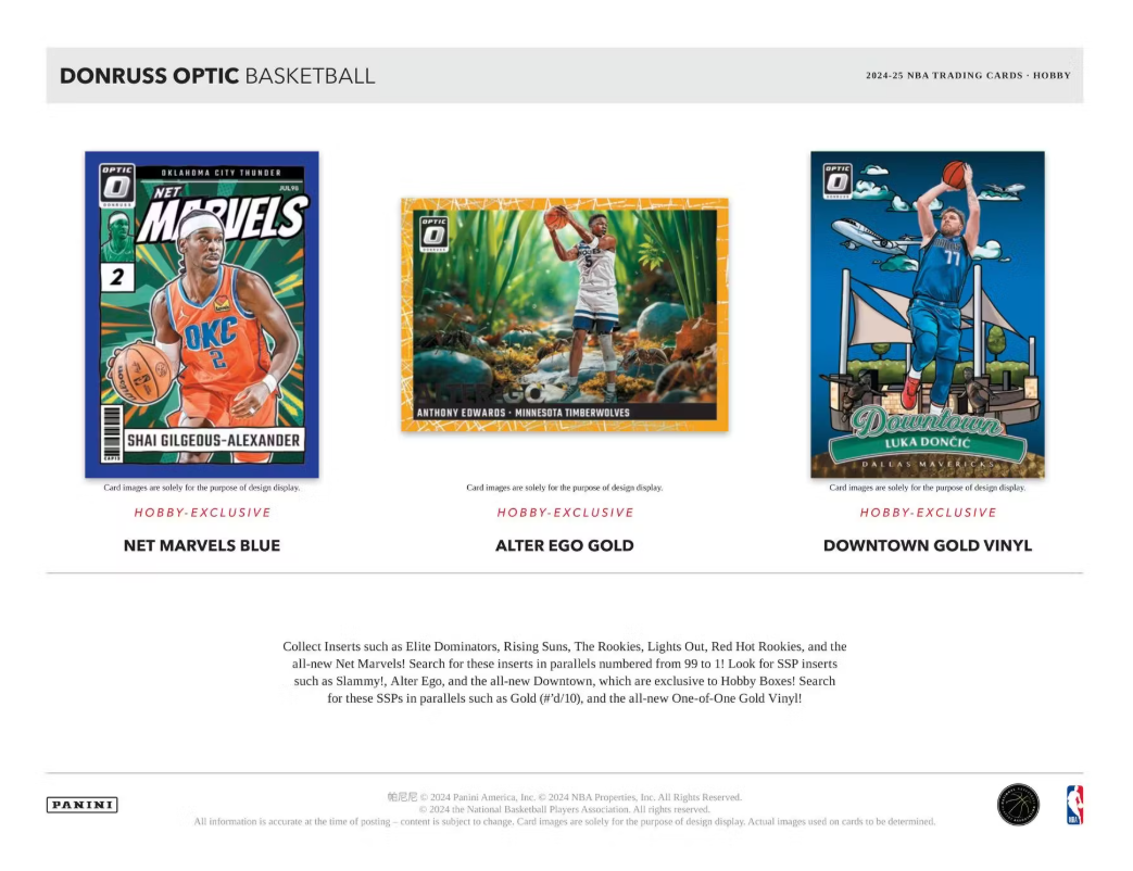 2024-25 Panini Donruss Optic Cartes Basketball NBA Hobby Box Panini