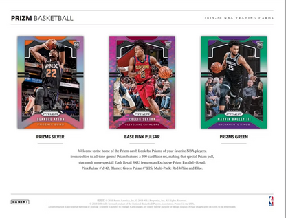 2019-20 Panini Prizm Cartes Basketball NBA Blaster Box