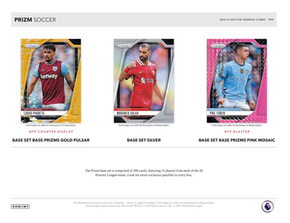 2024-25 Panini Prizm Premier League EPL Cartes Soccer Blaster Box (Pink Mosaïc Prizms) Panini
