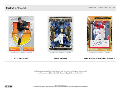 2025 Panini Select Cartes Baseball MLB Méga Box