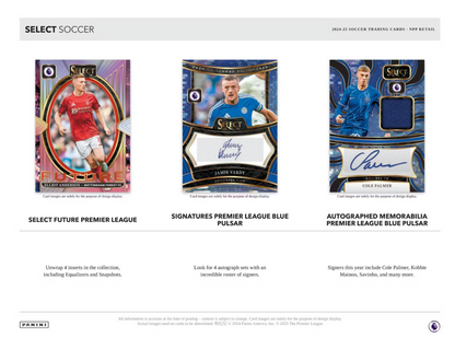 2024-25 Panini Select Premier League EPL Cartes Soccer Méga Box Panini