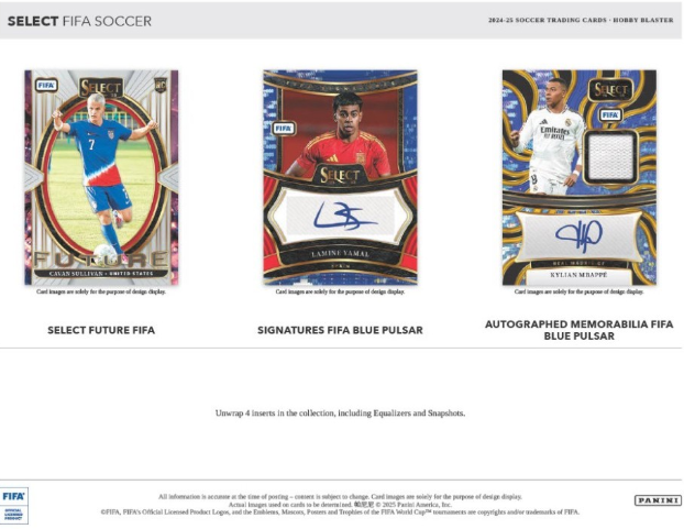 2024-25 Panini Select FIFA Cartes Soccer Hobby Blaster Box Panini
