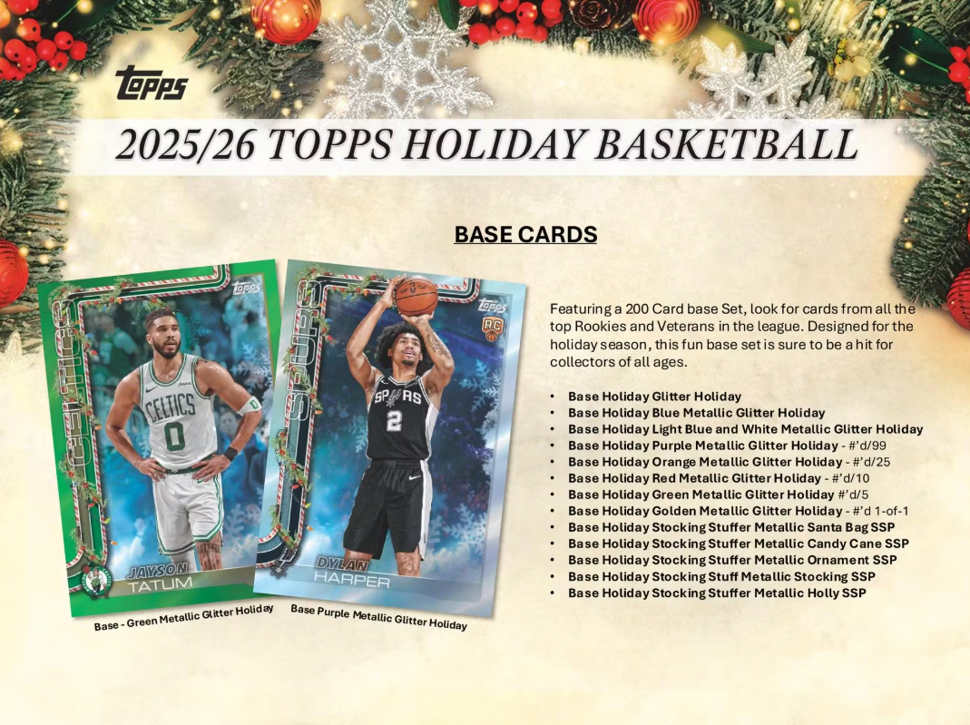 2025-26 Topps  Holiday Cartes Basketball NBA Méga Box ** PRECOMMANDE ** Topps