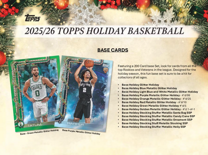 2025-26 Topps  Holiday Cartes Basketball NBA Méga Box ** PRECOMMANDE ** Topps