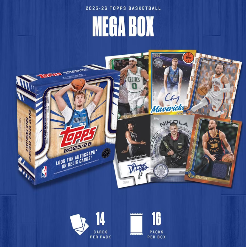 2025-26 Topps Cartes Basketball NBA Méga Box ** PRECOMMANDE ** Topps
