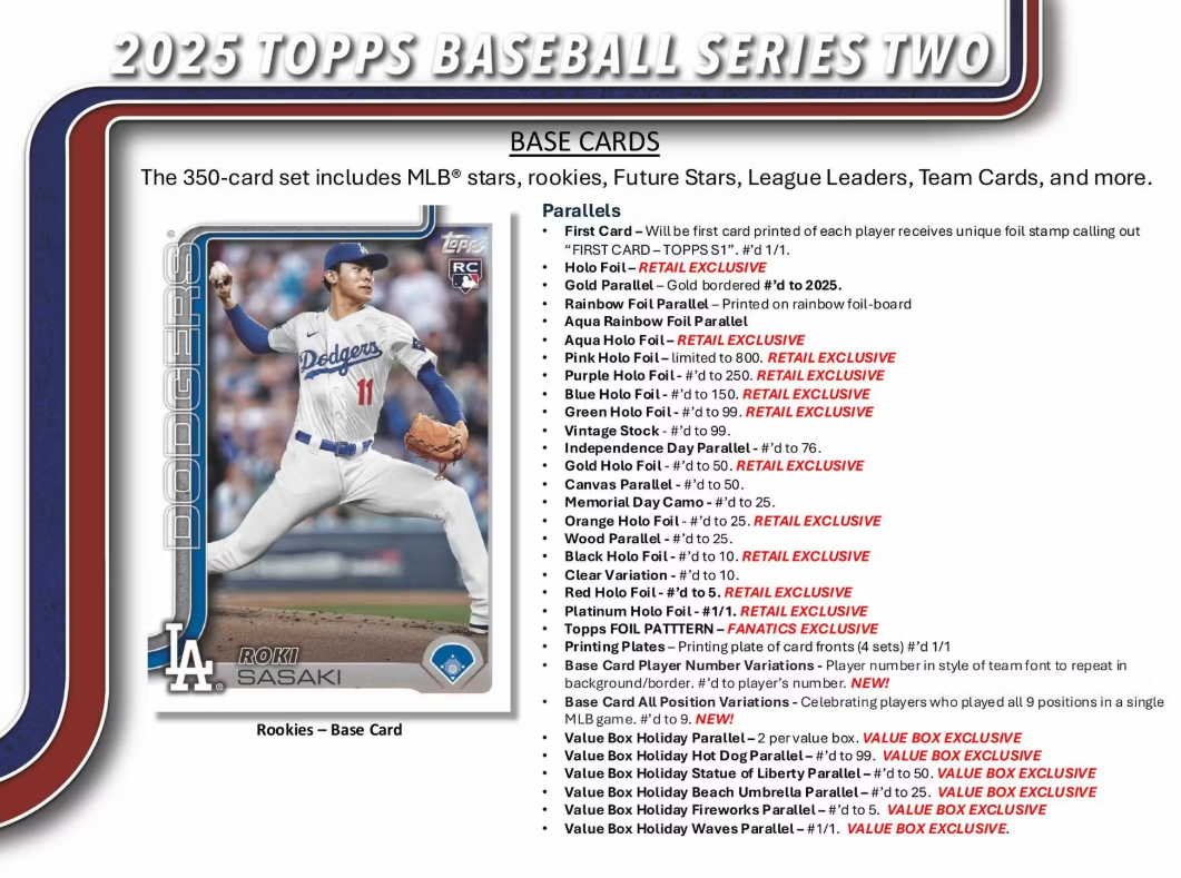2025 Topps Series 2 Cartes Baseball MLB Blaster Box